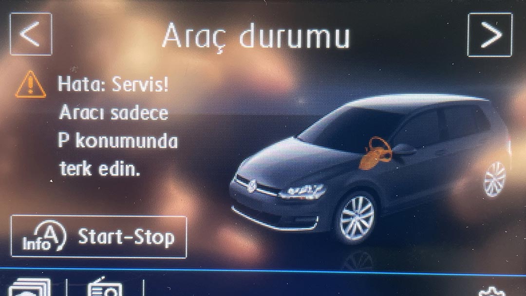 aracı p konumunda terk ediniz uyarısı çözümü